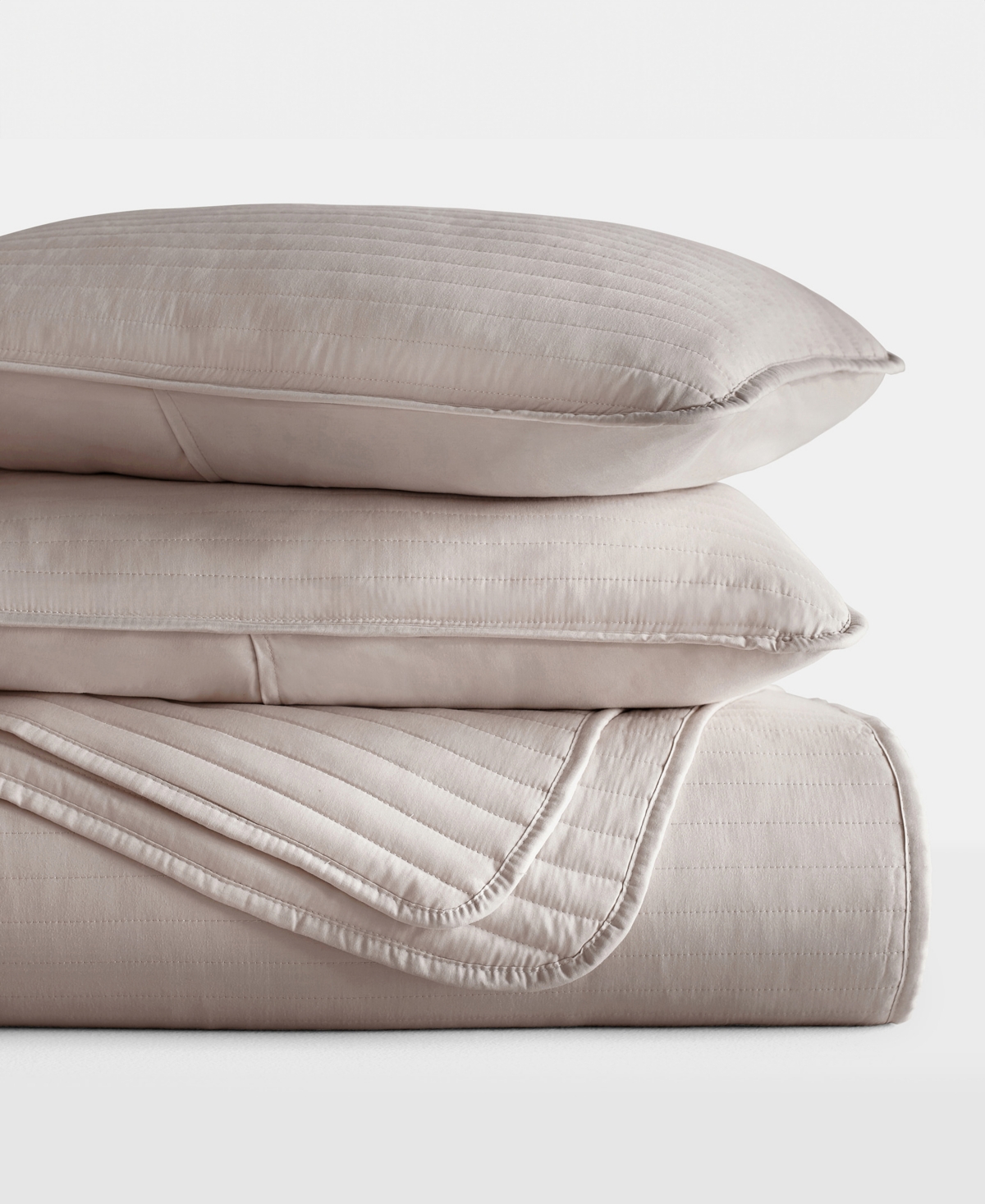 Ienjoy Home Stripe Stitch 2-pc. Quilt Set, Twin/twin Xl In Latte