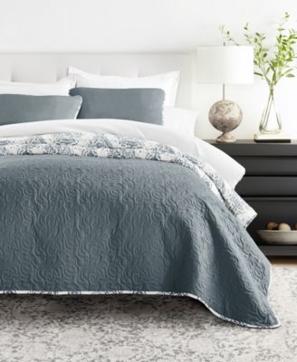 Distressed Diamond Reversible 3-Pc. Lightweight Quilt Set, Full/Queen