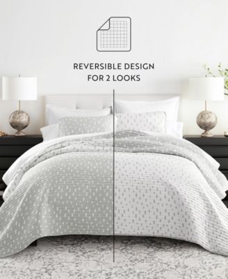 Painted Dots Reversible 2-Pc. Lightweight Quilt Set, Twin/Twin XL