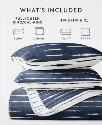 Horizon Lines Reversible 3-Pc. Lightweight Quilt Set, King/California King