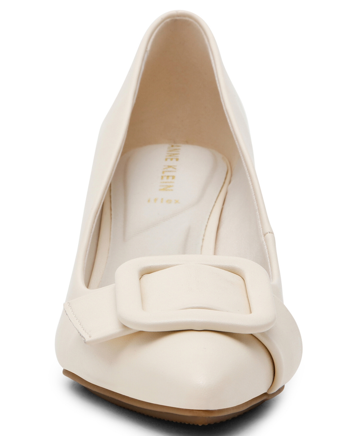 Anne Klein Women's Bentley Buckle Block Heel Pumps In Bone