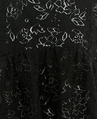 Juniors' Lace Sweetheart-Neck Fit & Flare Mini Dress