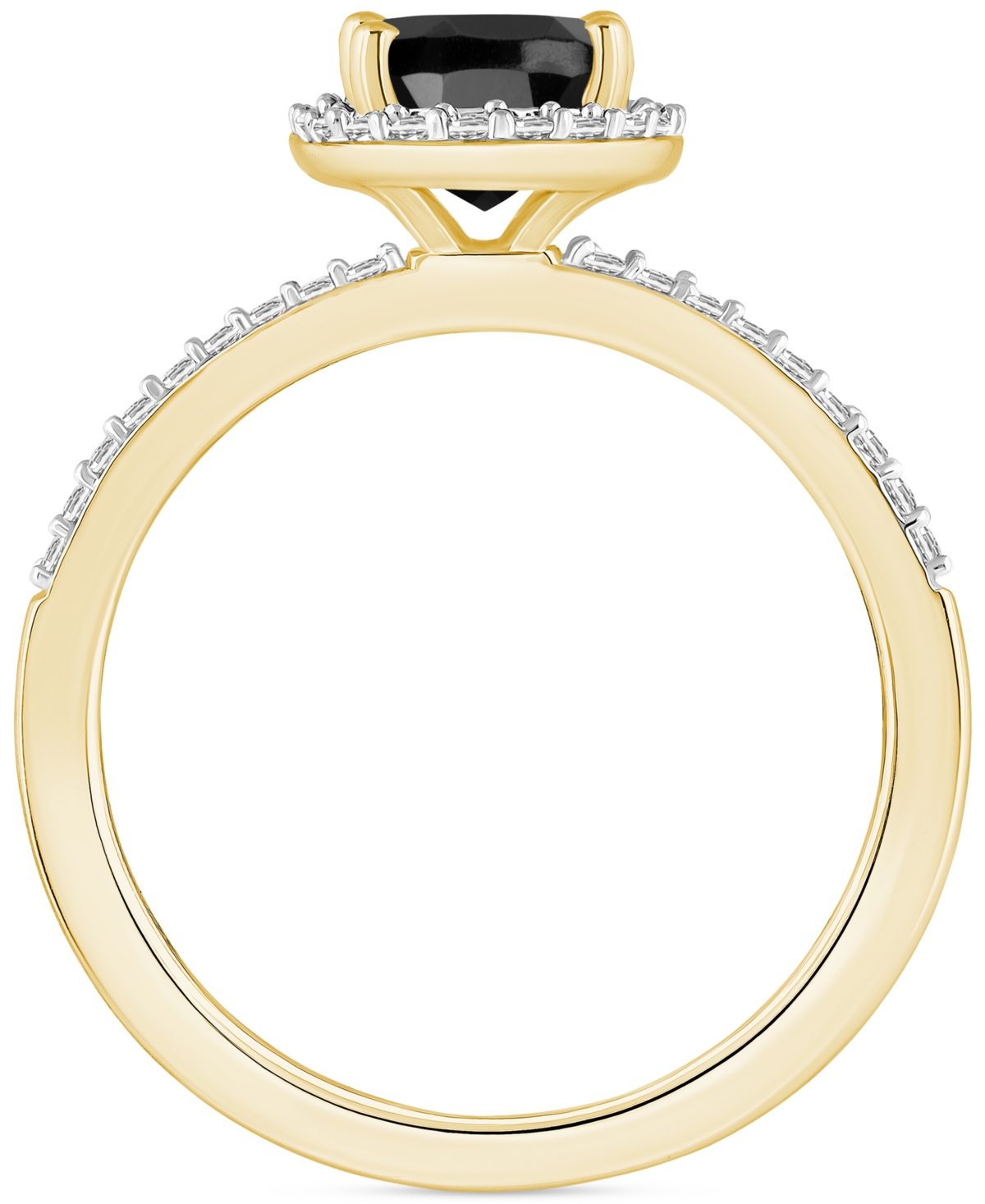 Macy's Lab-created Ruby (1-1/4 Ct. T.w.) & Lab-created White Sapphire (1/5 Ct. T.w.) Halo Ring In 10k White In Onyx,gold