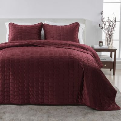 Velvet Dual-Sided Box-Stitched Quilt Set