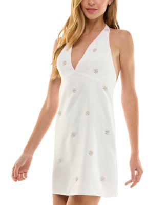 City Studios Juniors' Beaded Halter Mini Dress