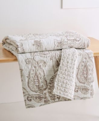 Bennett Reversible Paisley Quilted Throw, 50" x 60"