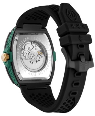 Men's Automatic The Skeleton 2.0 Black Silicone Strap Watch 44mm