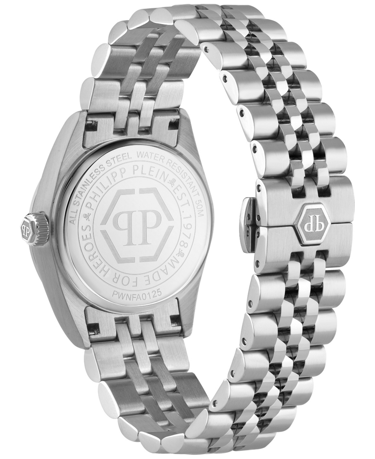 Philipp Plein Date Superlative Crystal Watch In Stainless Steel