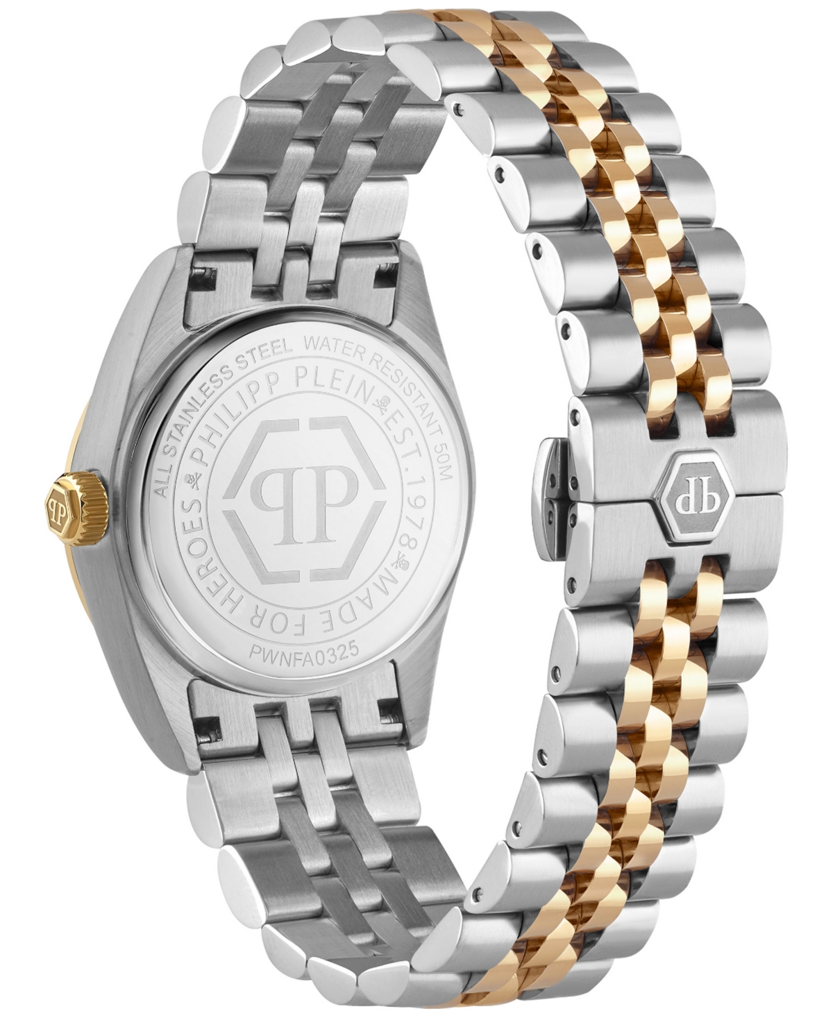 Philipp Plein Date Superlative Crystal Watch In Two Tone