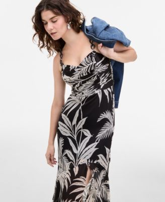 Women's Stacie Printed Shirred Chain-Strap Dress