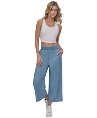 thumbnail image 2 of DKNY Jeans Women's Ponte Pull-On Pants With Zipper Detail - Black Or Aubergine 2 of 9