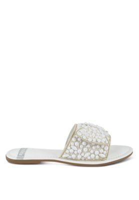 Rag and Co Womens Pipa Big Bow Beaded Flats