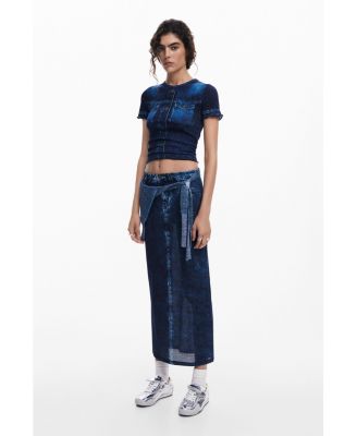Women's Denim-effect skirt