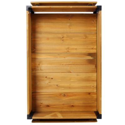 52.7inch x 23.6inch x 29.5inch Raised Garden Bed Metal Leg Wood Planter Box with Folding Storage Shelf