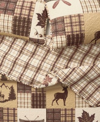 Rustic Lodge Patchwork Microfiber Quilt Set With Shams