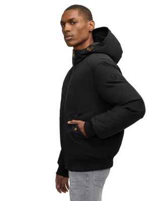 Men's Men s Pine Bomber with Fixed Hood and Detachable Faux Fur Trim