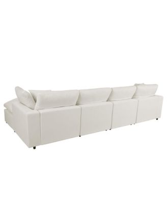 Modern Large U-Shape Sectional Sofa, 2 Large Chaise with Removable Ottomans for Living Room