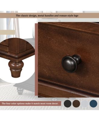 1 Count 3-Drawer Storage Wood Cabinet, End Table with Pull out Tray