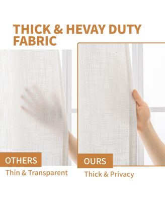 Linen Blend Privacy and Light Filtering Texture Grommet Pair 2 Panels