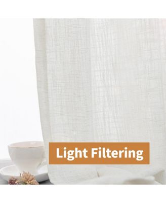 Linen Blend Privacy and Light Filtering Texture Grommet Pair 2 Panels
