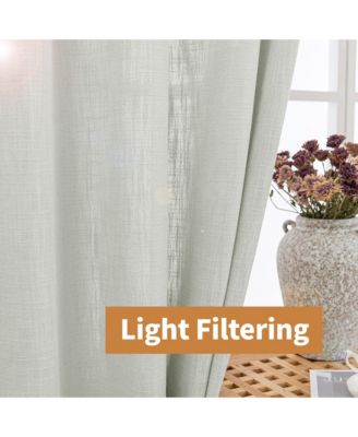 Linen Blend Privacy and Light Filtering Texture Grommet Pair 2 Panels