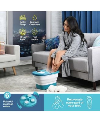 Foot Spa With Heat And Massage Electric Rotary Massage Includes A Remote Control A Pumice Stone Collapsible Foot Spa With Heat And Massage Bubbles and Vibration 24 Motorized Shiatsu Massage Balls