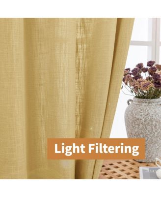 Linen Blend Privacy and Light Filtering Texture Grommet Pair(2 Panels)