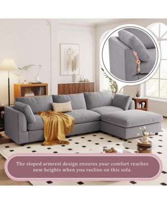 Upholstery Convertible Sectional Sofa, L Shaped Couch with Reversible Chaise