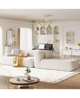 Modern Large L-Shape Modular Sectional Sofa for Living Room, Bedroom, Salon, 2 Piece Free Combination, Simplified Style