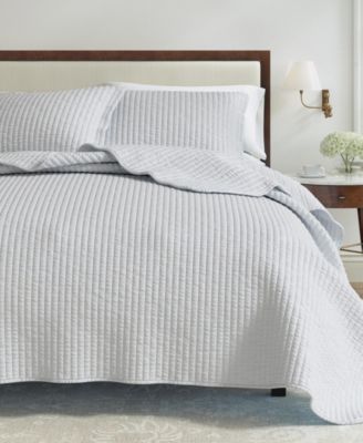 Detailed Channel Stitch Microfiber Quilt Set With Shams