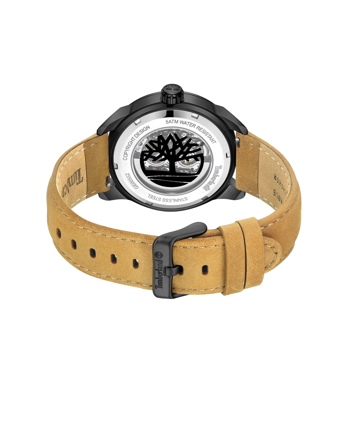 Timberland Men's Automatic Tan Genuine Leather Watch, 44mm In Tan