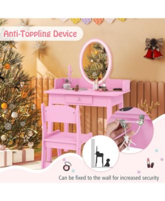 Kids Vanity Set with Lighted Mirror
