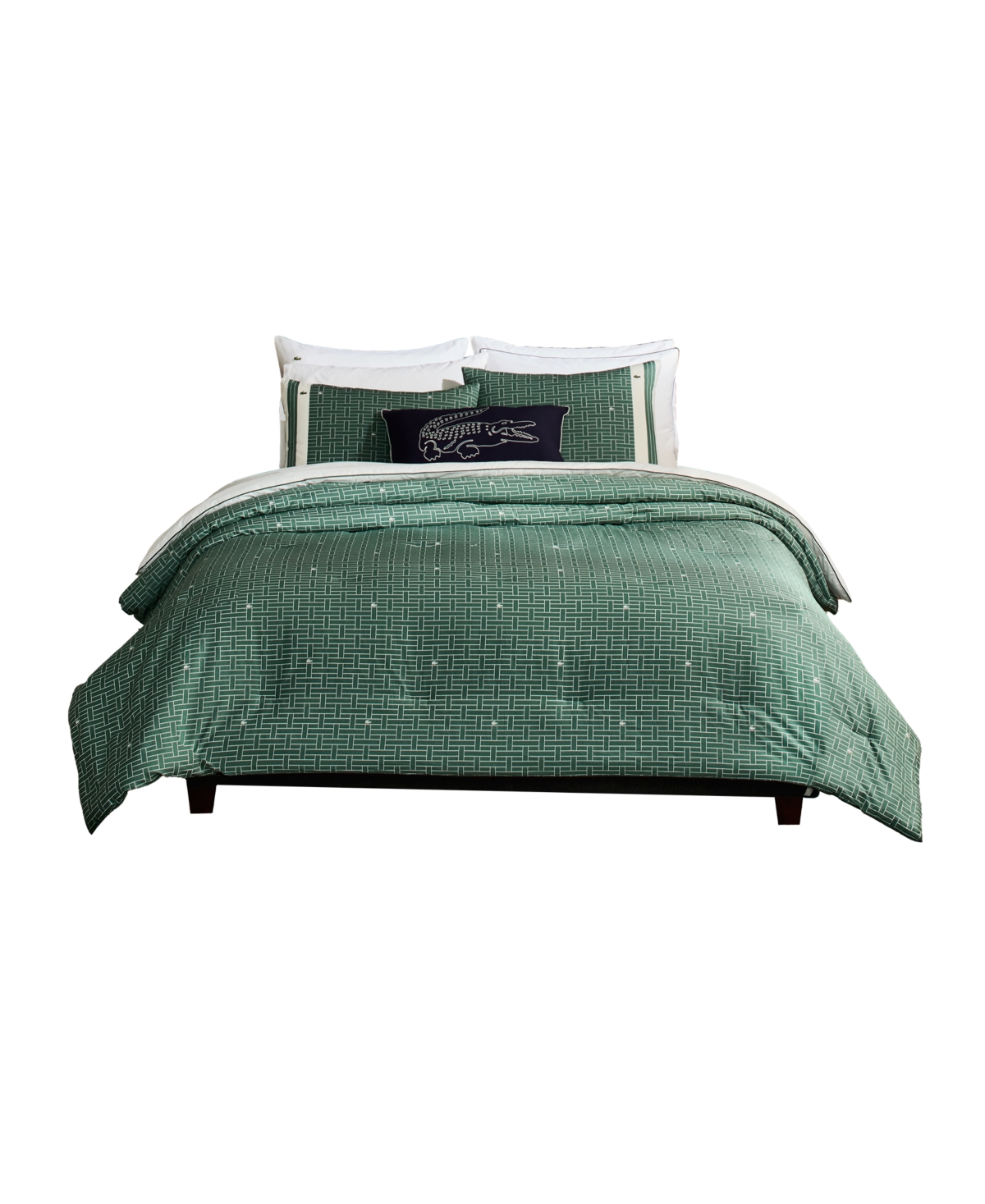 Lacoste Home Heritage Geo Cotton 3-pc. Comforter Set, Full/queen In Green