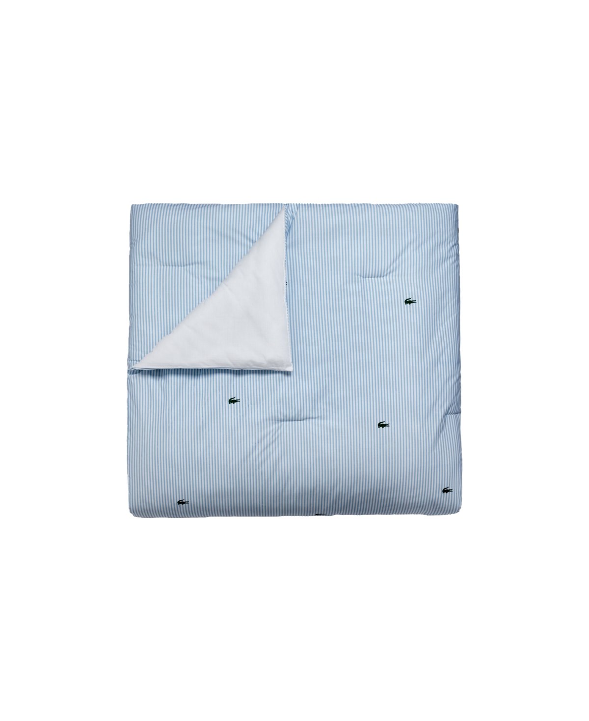Lacoste Home Pinstripe Croc Cotton 3-pc. Comforter Set, Full/queen In Blue