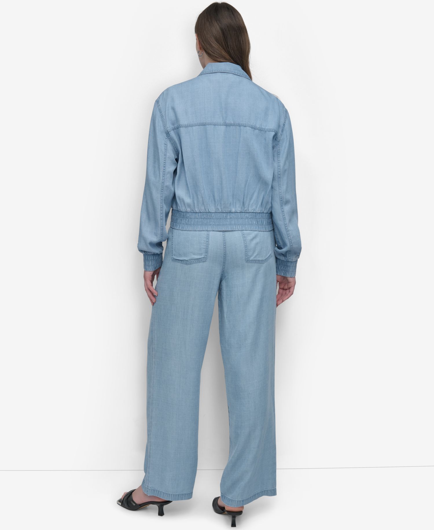 Women's Chambray Zip-Front Bomber Jacket