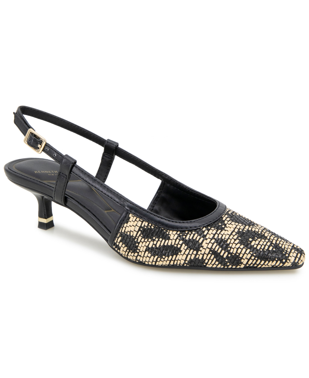 Women's Martha Kitten Heel Pumps - Natural,Black