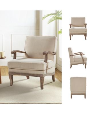 Rinaldo Wooden Upholstered Armchair with Wooden Legs