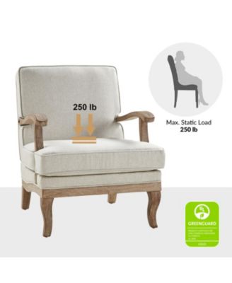 Rinaldo Wooden Upholstered Armchair with Wooden Legs
