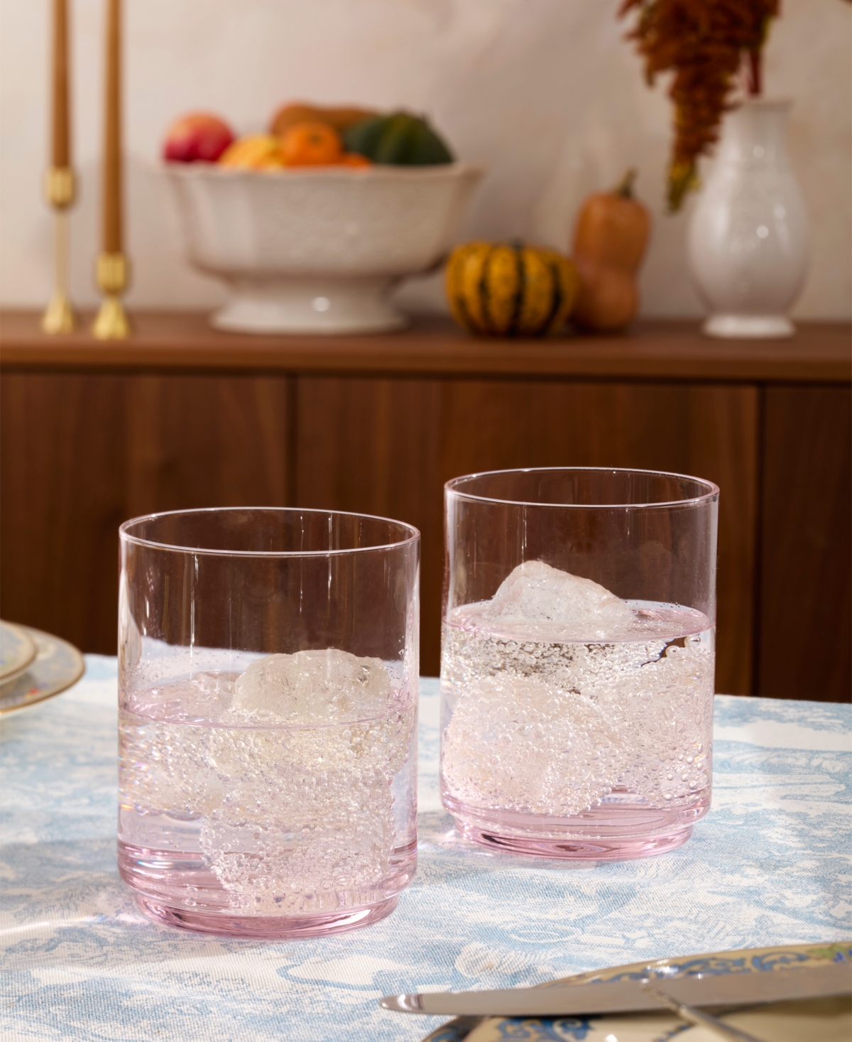 Lenox Tuscany Classics Stackable Short Glasses, Set Of 4 In Pink