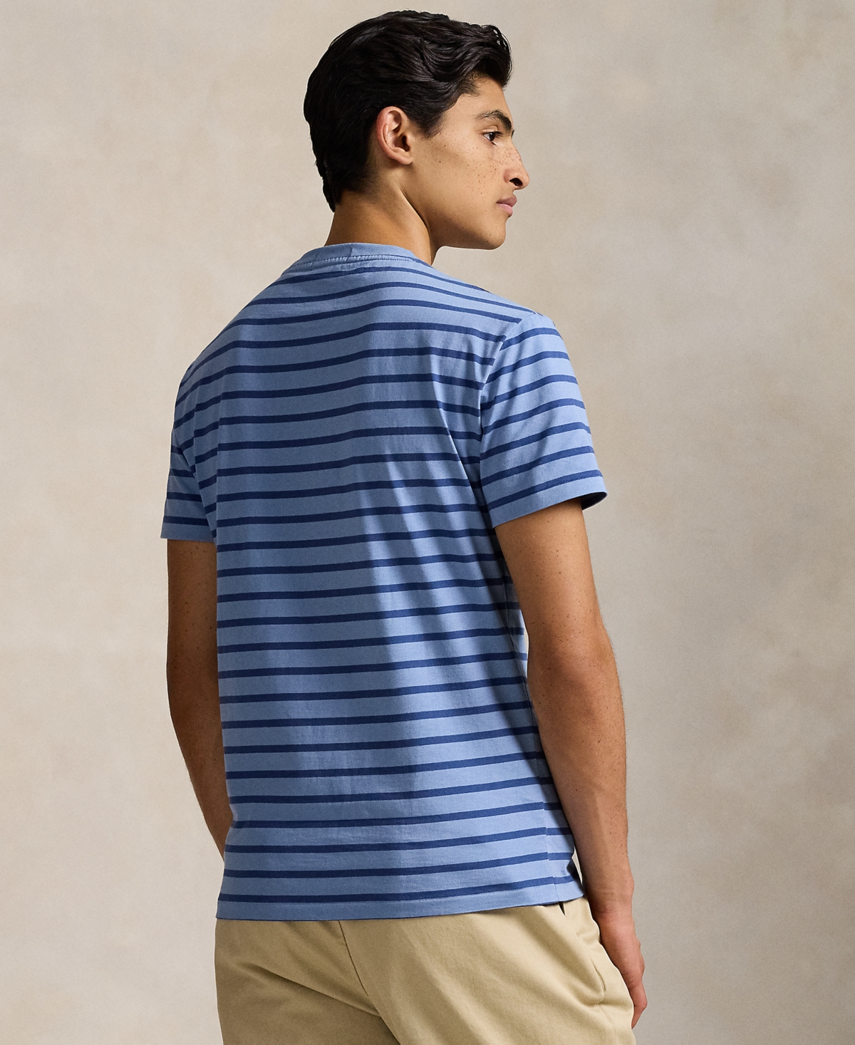 Polo Ralph Lauren Ralph Lauren Striped Jersey Crewneck T-shirt In Blue