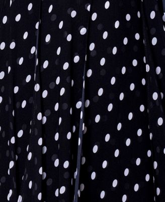 sachin and babi light blue dress A Line Sweetheart White Black Dot Chiffon Prom Dress – luladress main image 0