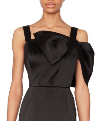 Women's Bow-Trim Satin Midi Dress