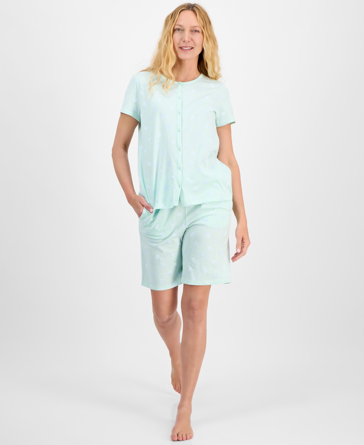 Charter Club Women's 2-pc. Cotton Bermuda Short Pajamas Set, Created For Macy's