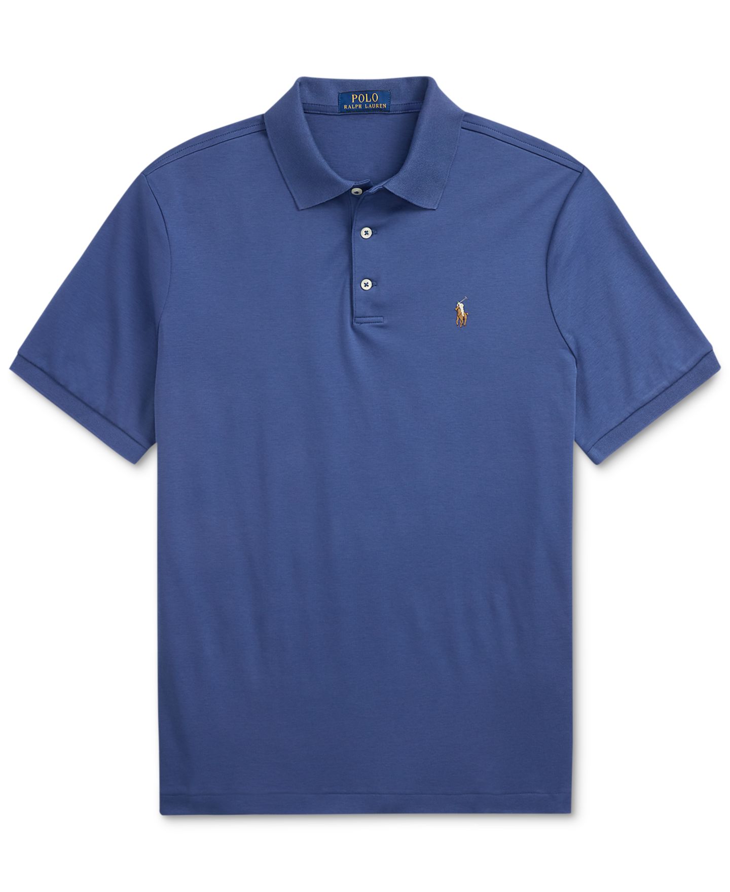 Мужское поло Polo Ralph Lauren Classic Fit из мягкого хлопка, цвет: Земляной синий — фото 2