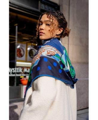 Double Sided Wool Silk Scarf Of Night Banquet