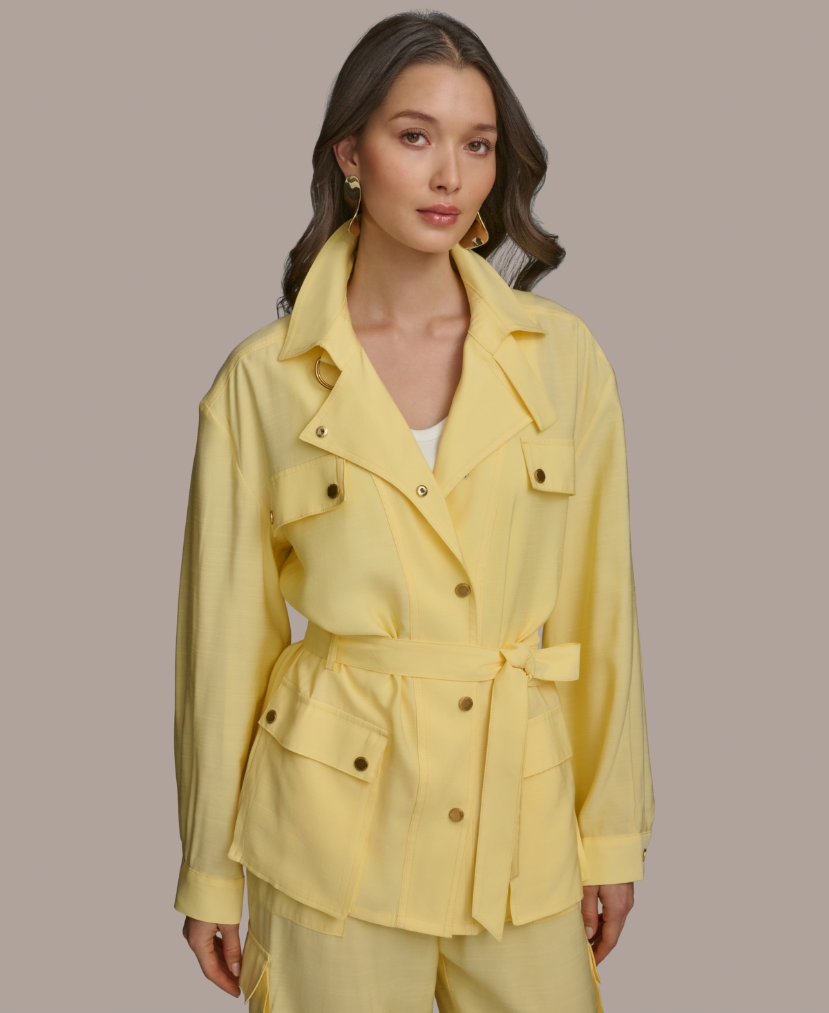 Women's Belted Utility Jacket - Panna Cotta