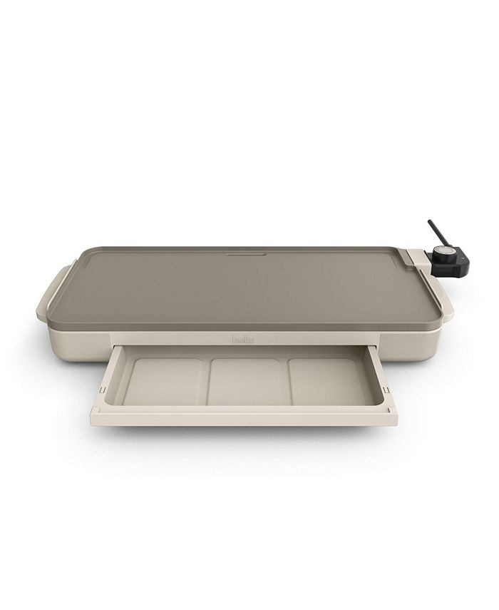 Bella 10 x 20 Electric Griddle with Warming Tray - Tan/Beige - No Size