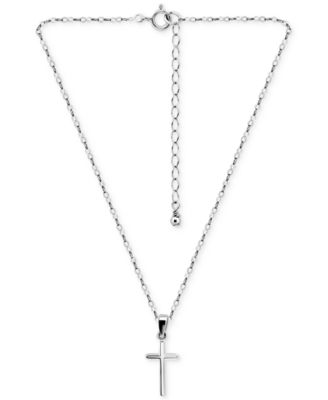 Cross Pendant Necklace in 18k Gold-Plated Sterling Silver (also in Sterling Silver), 16" + 2" extender, Exclusively at Macy's