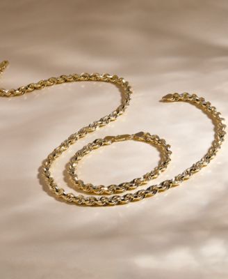 Lightweight Lightweight Rope Chain Bracelet (5.5mm) in 10k Yellow Gold