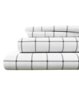 Ultra-Soft Turkish Cotton Plaid Flannel Sheet Set